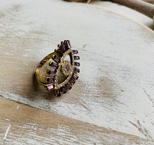 BAGUE OEIL VIOLETTE
