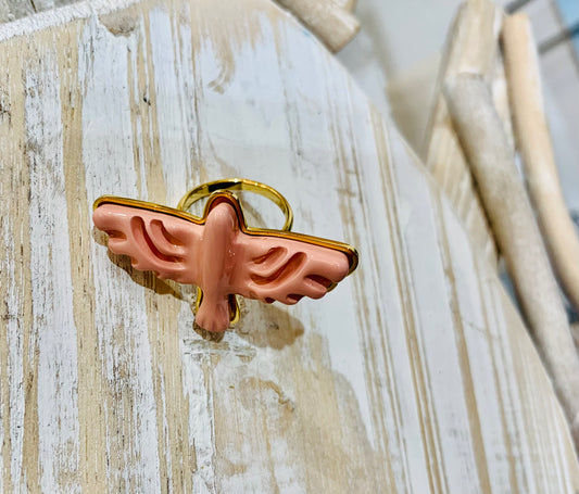 BAGUE FAUCON ROSE CLAIR