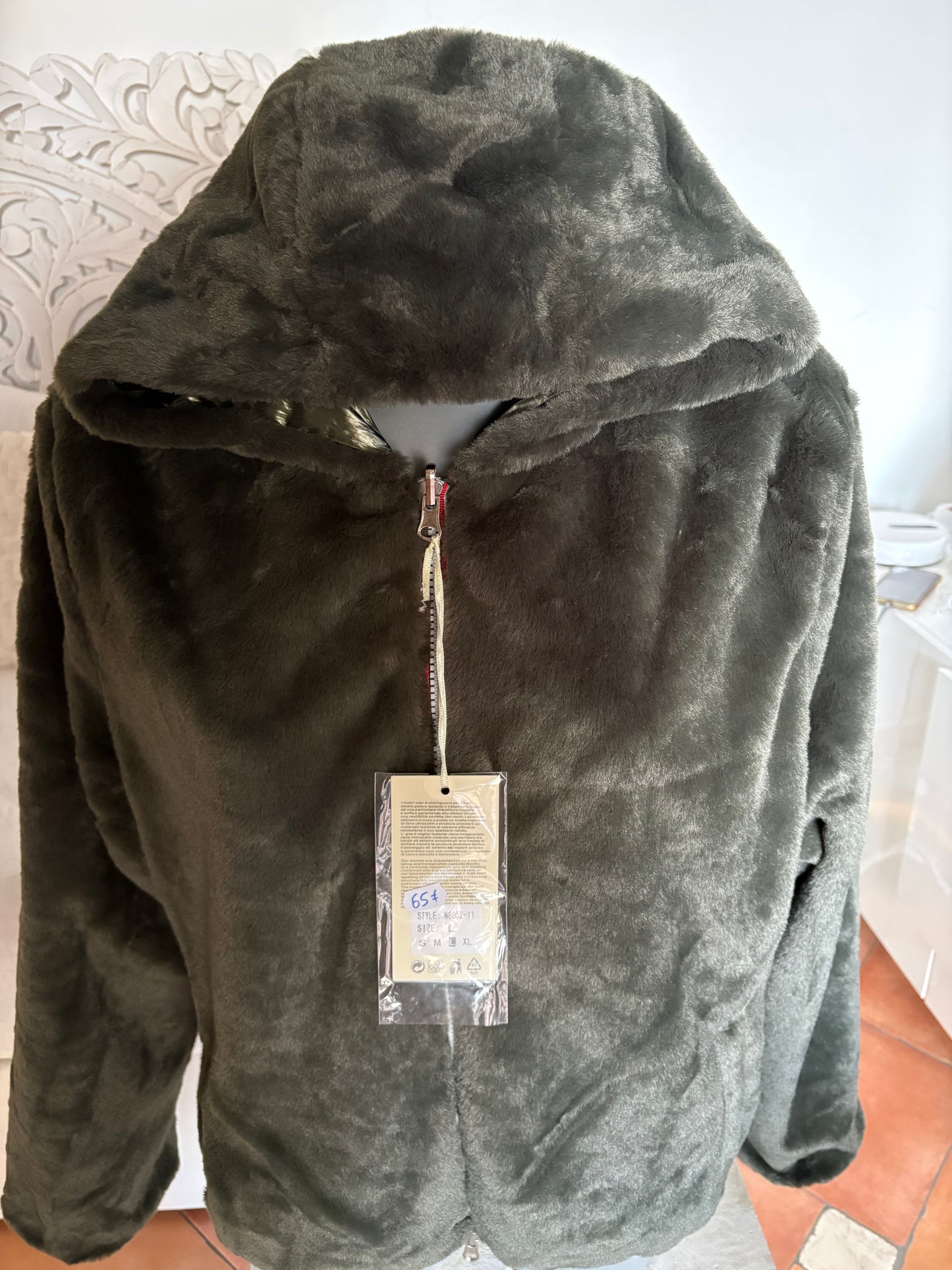 Blouson vert kaki réversible