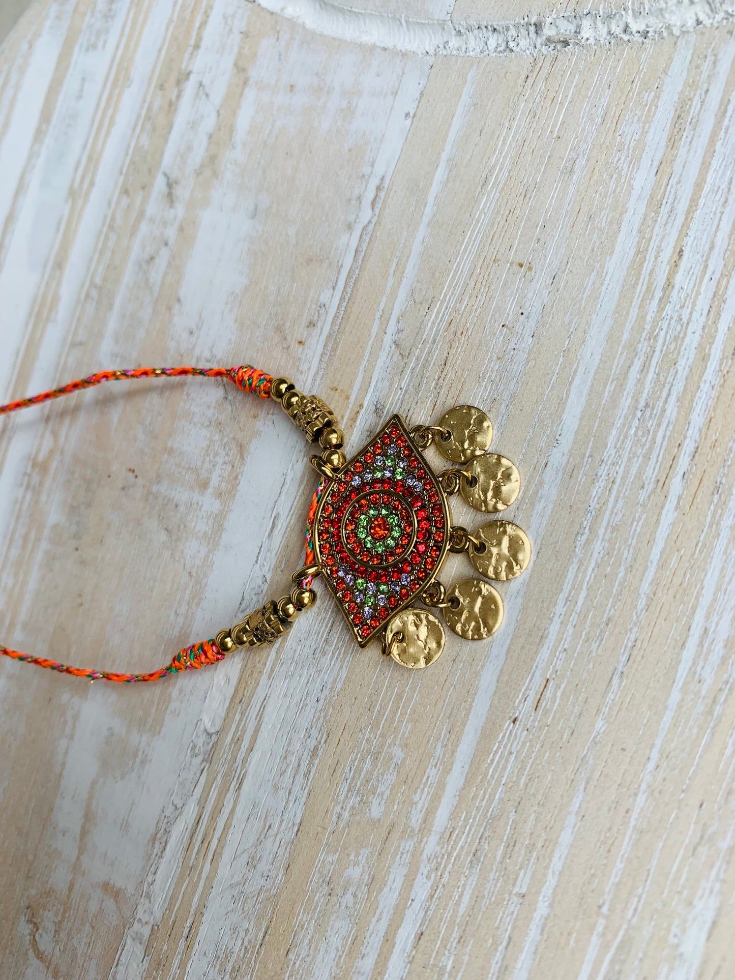 COLLIER LITTLE EYE ORANGE