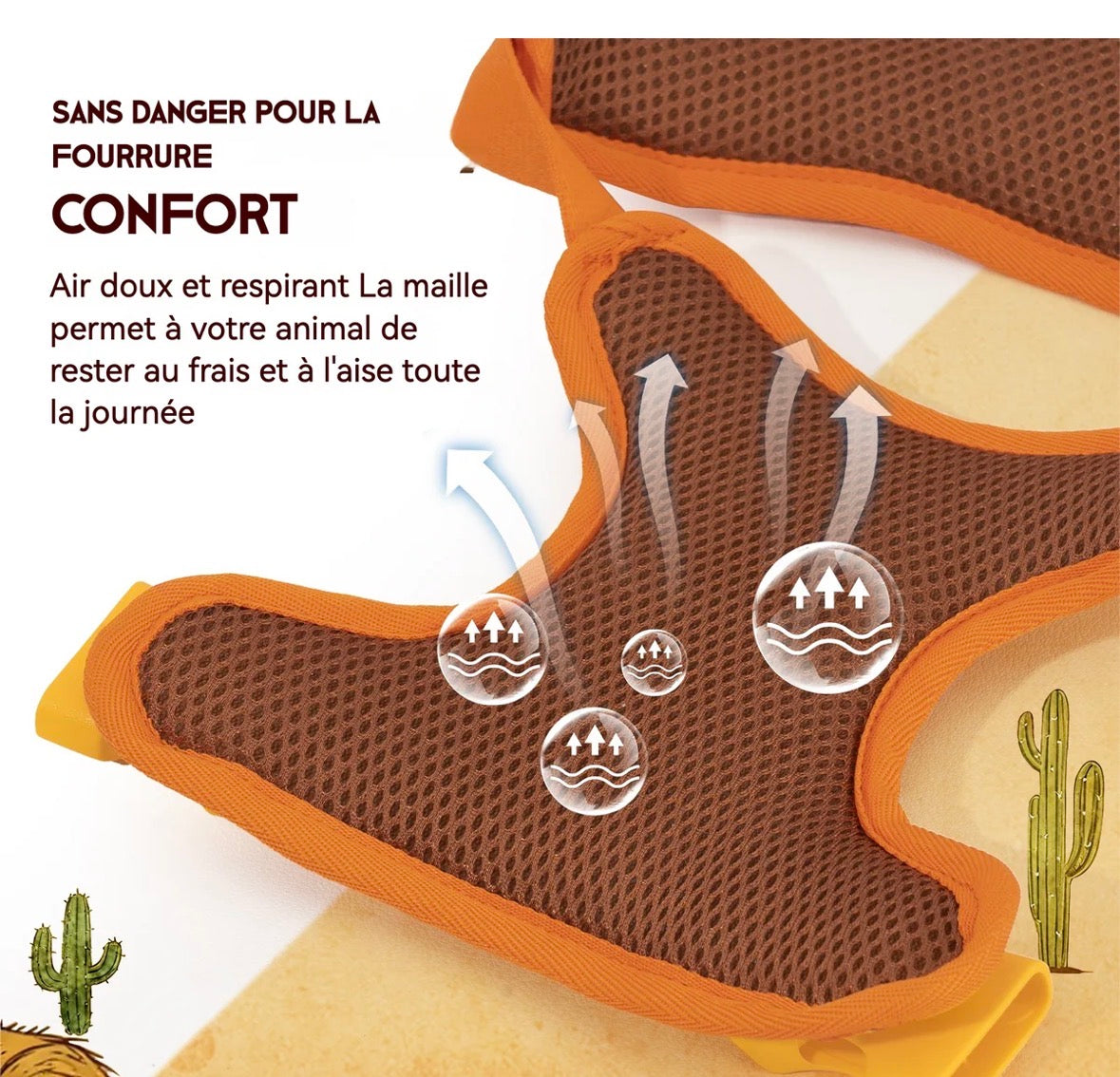 Harnais connecté super léger western Cowboy orange carotte