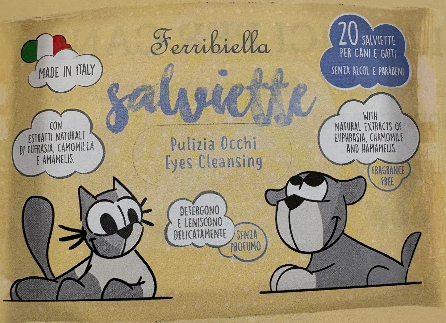 Lingettes spécifiques pour le nettoyage des yeux