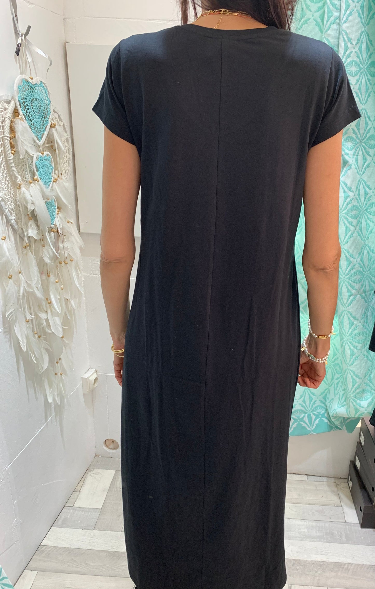 Robe longue noire zen