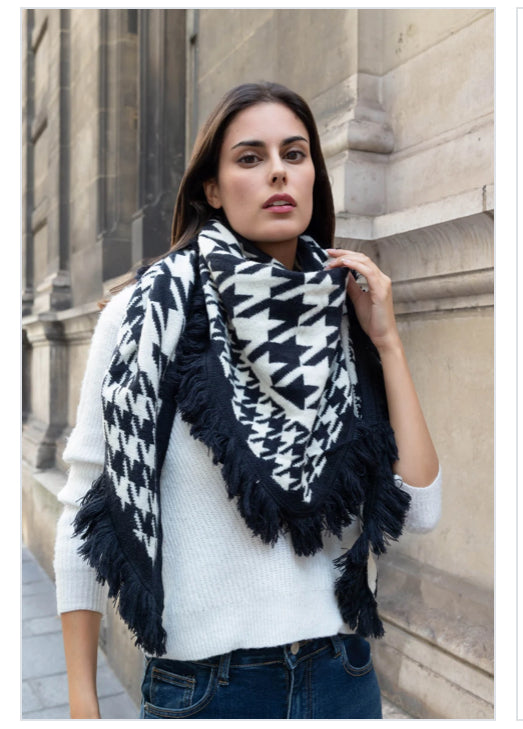 Ac Écharpe triangle noire et blanche