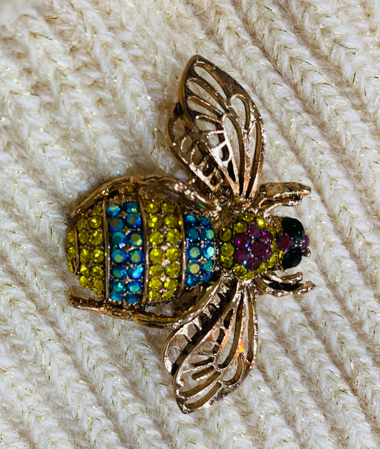 BROCHE ABEILLE DORÉE MULTI