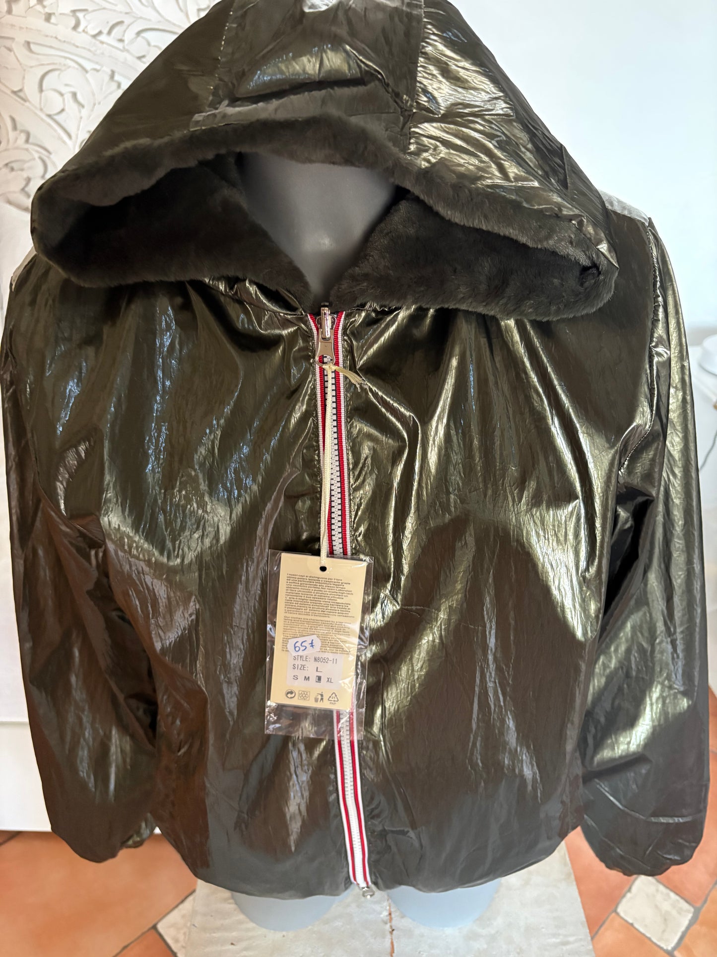 Blouson vert kaki réversible