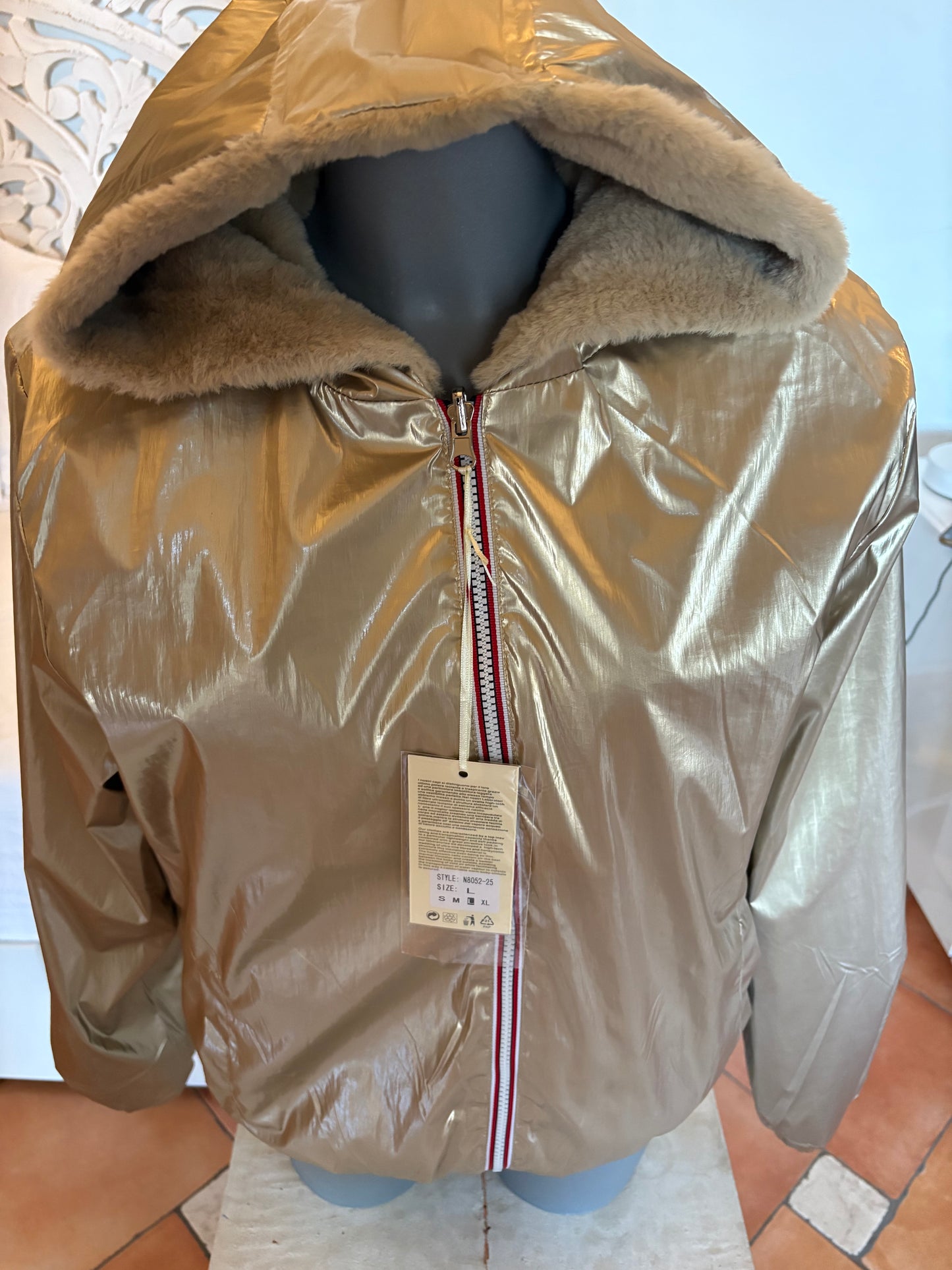 Blouson dorée réversible
