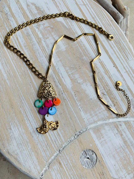 COLLIER FISH MULTICOLORE