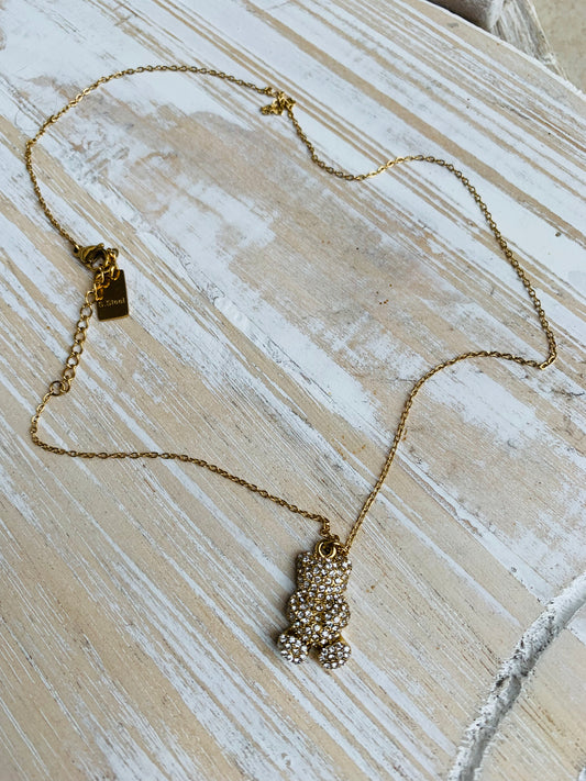 COLLIER NOUNOURS DORÉ AVEC STRASS