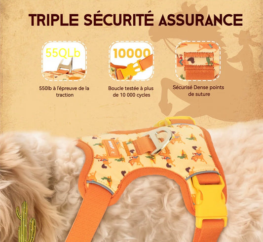 Harnais connecté super léger western Cowboy orange carotte