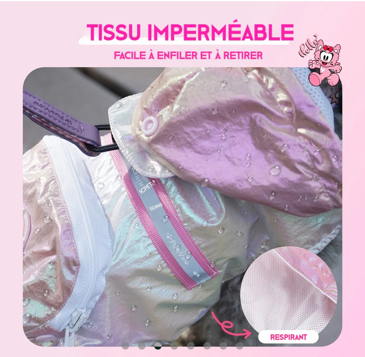 Imperméable connecté irisé pour chiens