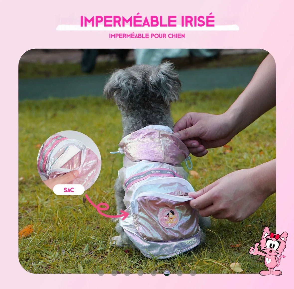 Imperméable connecté irisé pour chiens